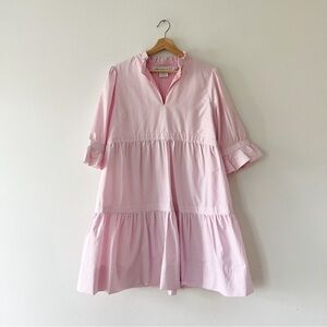 GRETCHEN SCOTT | Pink Striped Tiered Dress | L